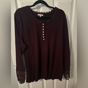 Plus size maroon blouse